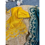 Fendi Satin Silk  Designer Saree Stitched Blouse