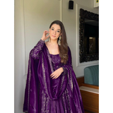 Noor Gold 1227 PARTY WEAR LONG TOP WITH LEHANGA