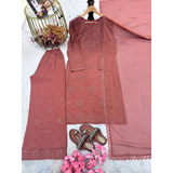 Chikankari Style Top Palazzo & Dupatta Set