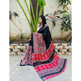 New Super AJRAKH Saree UNSTITCHED BLOUSE