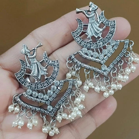 Barat Style Silver Toned Earrings