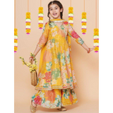 New Launcing Kids Floral Print Anarkali-Style Suit