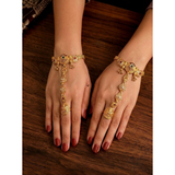 High Gold Antique Rajwadi Heritage Hath Panja with Beautiful Finger Ring