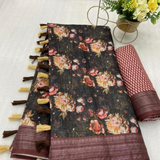 Cotton Linen Designer Saree