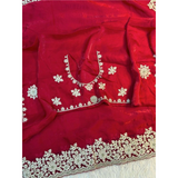 SANYA Party Wear Soft  Fendy TISSUE Satin Saree