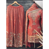 WW1268 New Design Trending Organza Net Top & Sharara set