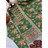 Đěsigner Party Wear Floral Chinon Silk Top Bottom & Dupatta Set