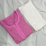 Tone to Tone thread Chikankari Georgette Style Kurti Sets