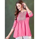 Adaa- Trending Short length Kurti with Embroidery Work