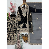 KF-1733 NEW DESIGNER HEAVY EMBROIDERY CHAIN SEQUENCE WORK SHARARA SET
