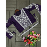 HB-201 Hirva Beauty Embroidery Coding Work Ready to wear Saree