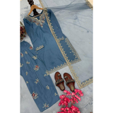 Party Wear Crepe Top & Farshi Palazzo