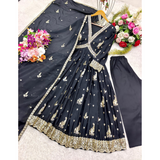 New Aliya-Cut Gown-Pant Dupatta Set