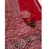 NC-5585 Most Demanding Ajrakh Mirrorwork saree collection