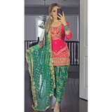 Sequence Party Wear Top Dhoti Salwar and Dupatta