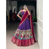 NITRIYA Kalamkari Printed With Zari Weaving Work Lehenga Choli