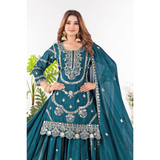 ZD-Series New Designer Party Top Sharara Dupatta Set