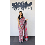 Real Mirror Work Semi Gajji Silk Soft and Smooth Saree