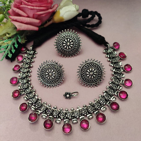 PREMIUM Oxidized stone choker sets