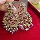 NOOR- Polki Style Earrings with Pearl & Bead Drops