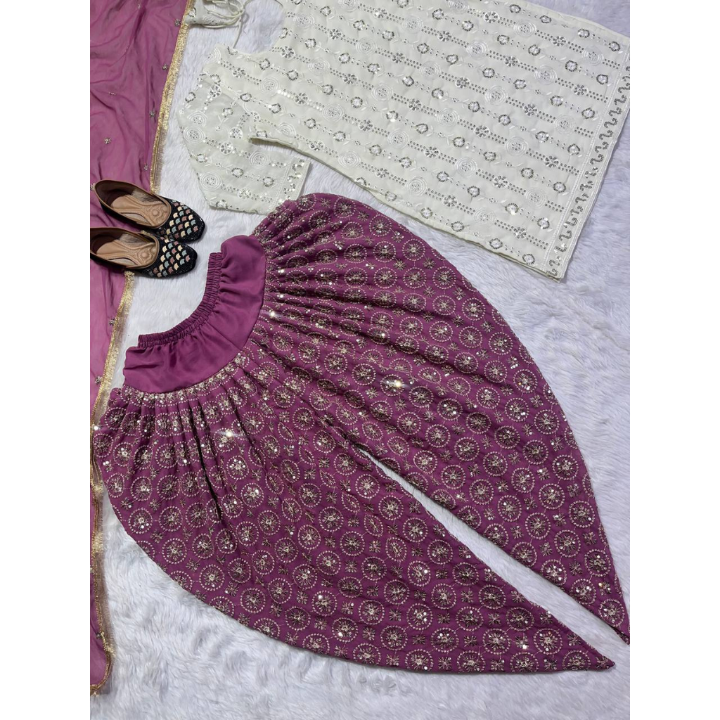 Launching New Designer Party Wear Look Top , Dhoti Styles Salwar and Dupatta