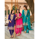 HASRAT Dhoti Style Chinon Embroidery sets