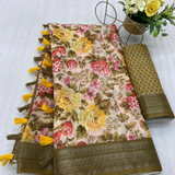 Cotton Linen Designer Saree