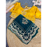 Fendi Satin Silk  Designer Saree Stitched Blouse