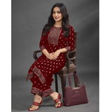 DNO ST034 New Rayon Super Hit Foil Print Kurti & Palazzos