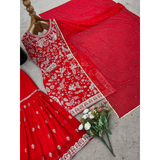 SRK-5302New Designer Party Wear Look Top-Plazzo and Dupatta