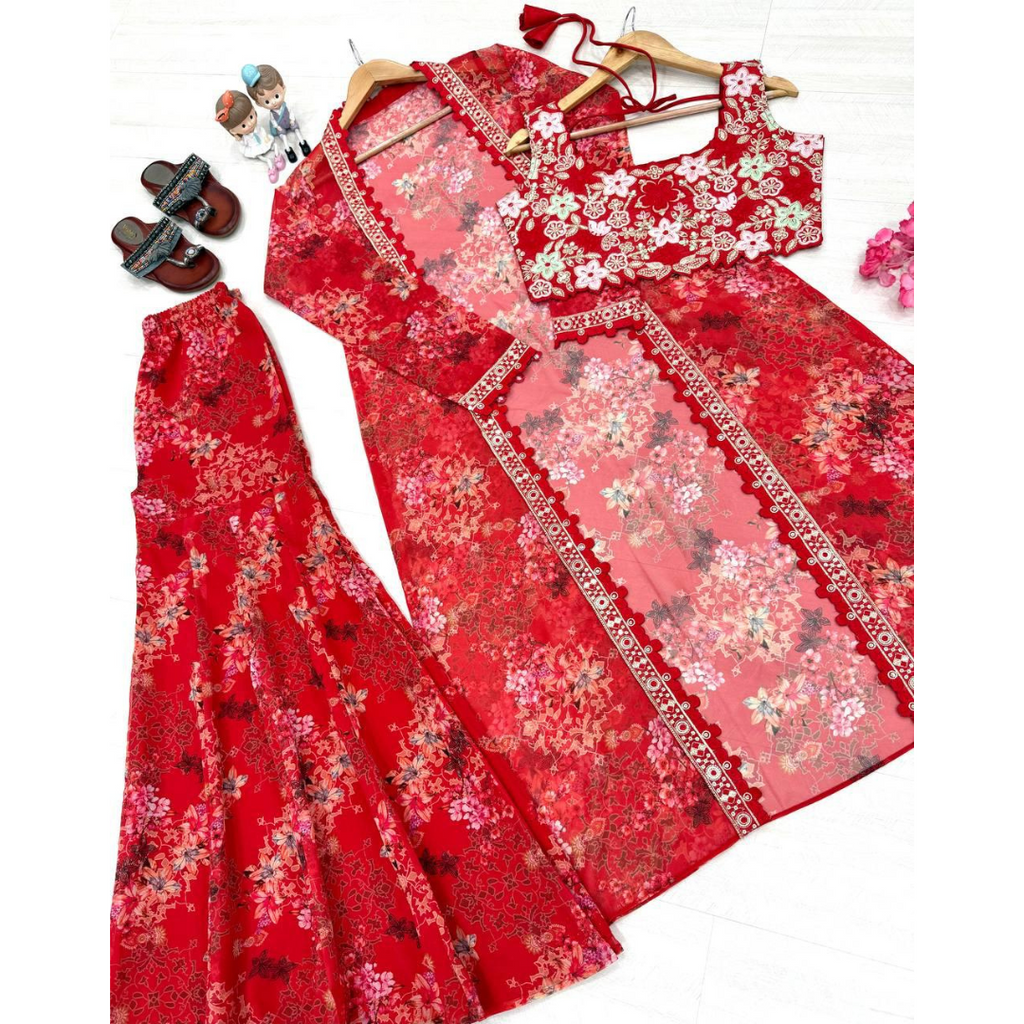 Launching New  Bollywood Indo Western Koti Palazzo & Blouse Collection