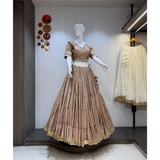 NEW HEAVY LAMPI BORDER ROMAN SILK LEHENGA SET