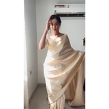 SOFT LICHI SILK SAREE- READY TO WEAR SAREE * GET READY IN JUST ONE MINUTE