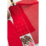 Chikankari Style Top Palazzo & Dupatta Set