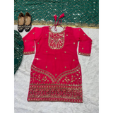 Sequence Party Wear Top Dhoti Salwar and Dupatta