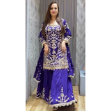 ZD-10091 PREMIUM CHINON SILK SHARARA SUIT