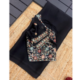 GEORGETTE EMBROIDERED Sarees Ready Blouse