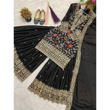 Designer Party Wear Look Sharara Palazzo Sequence Party wear (MF-472)