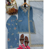 Party Wear Crepe Top & Farshi Palazzo