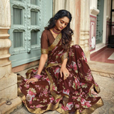 Floral Printed Viscose Georgette Sarees