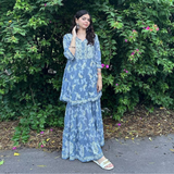 Chikankari Floral Printed Gharara Sets