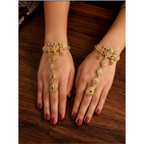 High Gold Antique Rajwadi Heritage Hath Panja with Beautiful Finger Ring