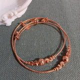 Adjustable Wrap Bangle Set – Layered Beaded Bracelet