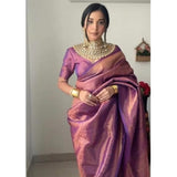 SOFT LICHI SILK SAREE- READY TO WEAR SAREE * GET READY IN JUST ONE MINUTE
