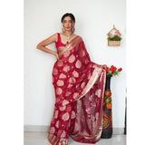 RD01 Soft Lichi Silk Saree- JUST ONE MINUTE TO WEAR SAREE