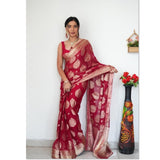 RD01 Soft Lichi Silk Saree- JUST ONE MINUTE TO WEAR SAREE