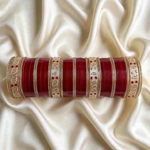 Red Bangle Chuda Sets Size 2.6
