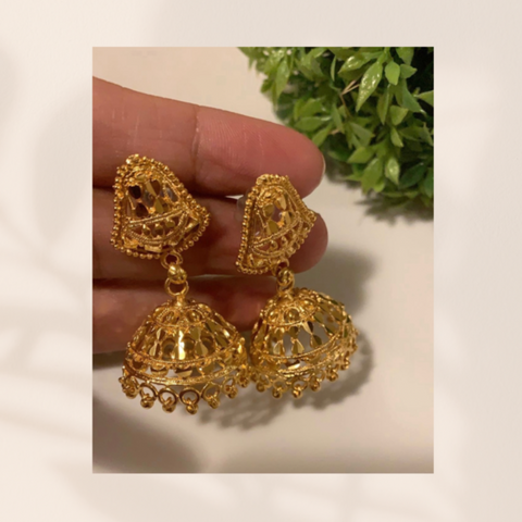 Gold Look Jhumka Earrings