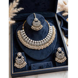 Polki Kundan Bridal Jewellery Set | Necklace, Chandbali Earrings & Maang Tikka