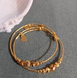Adjustable Wrap Bangle Set – Layered Beaded Bracelet